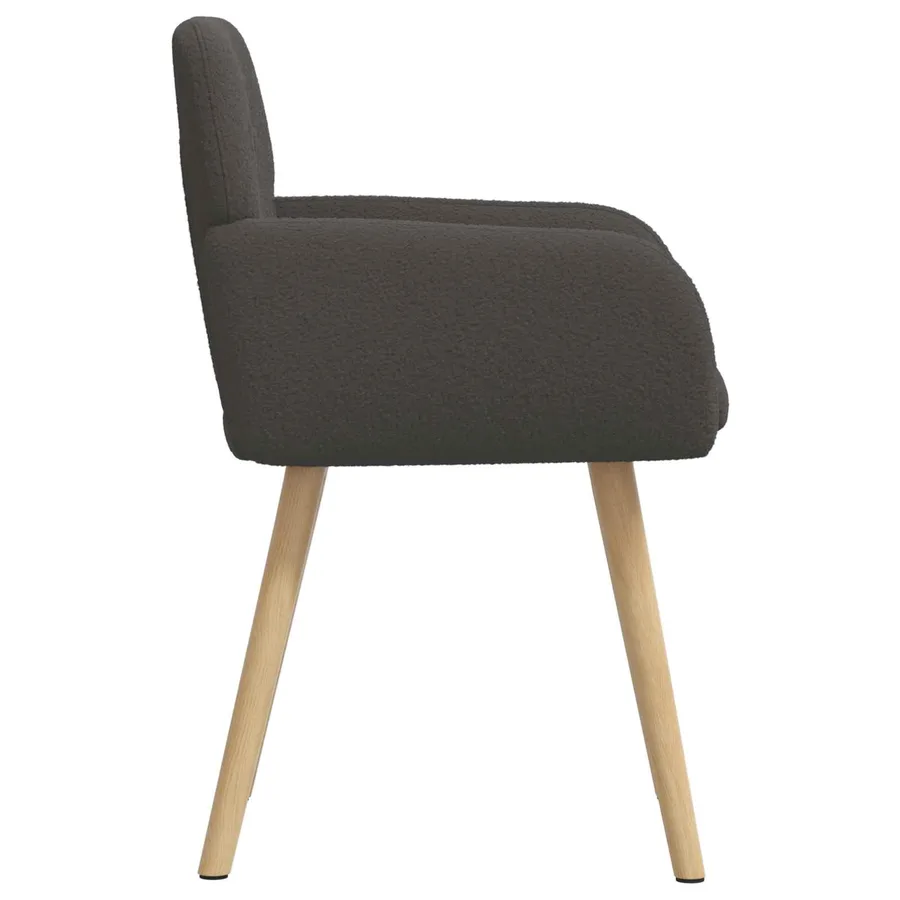 Chaises de salle à manger 4 pcs Bouclé Gris foncé - 5