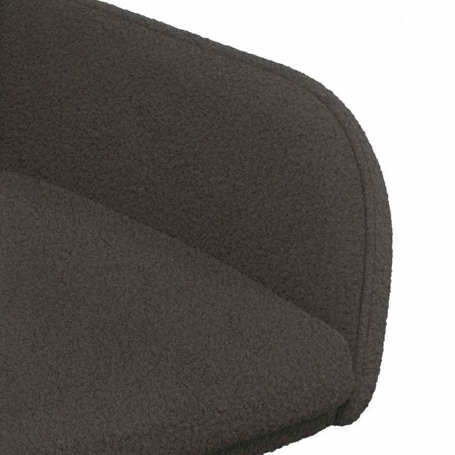 Chaises de salle à manger 4 pcs Bouclé Gris foncé - 7