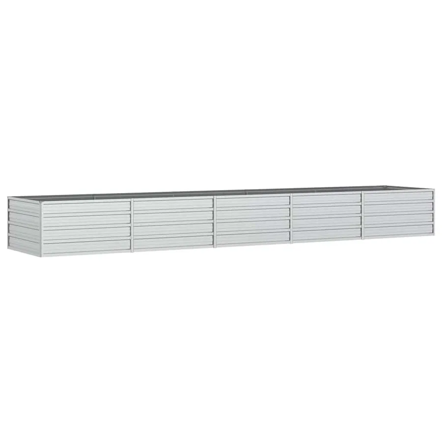 Lit surélevé de jardin 400x80x45 cm Acier galvanisé Argenté - 2