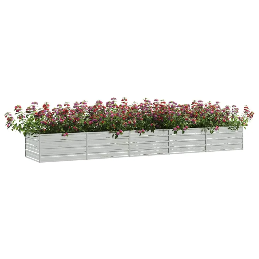 Lit surélevé de jardin 400x80x45 cm Acier galvanisé Argenté - 3