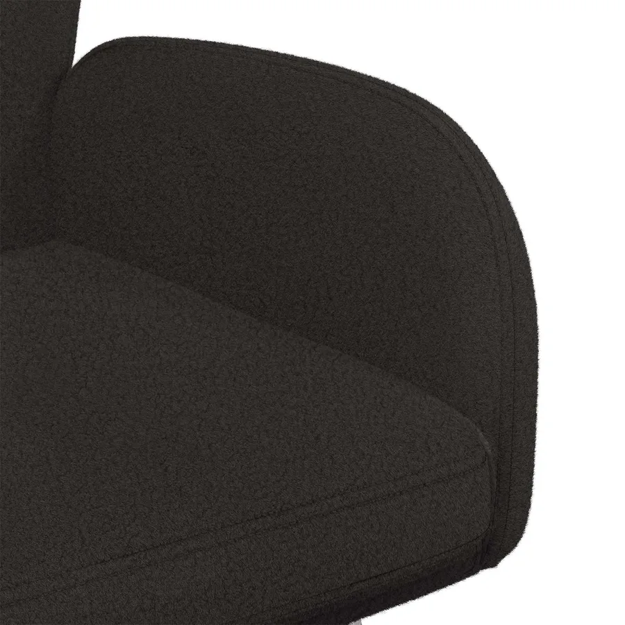 Chaises de salle à manger 6 pcs Bouclé Noir 59 x 57 x 85 cm - 6