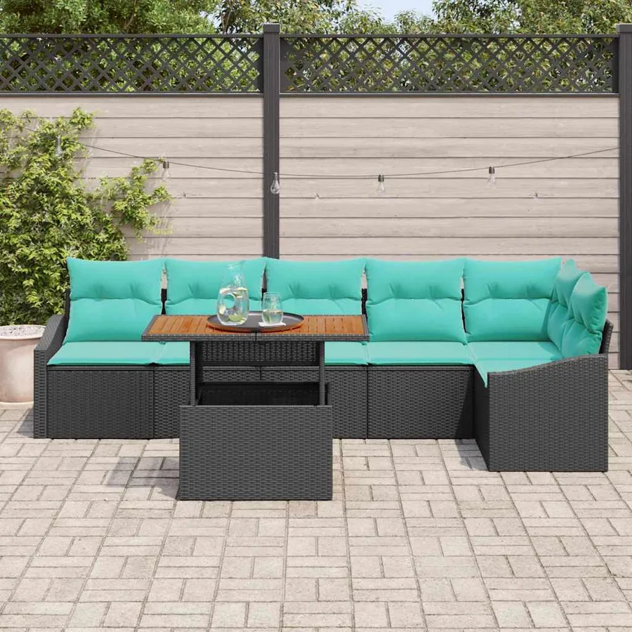 Ensemble de canapé de jardin 7 pc 6-Nombre de places - 3