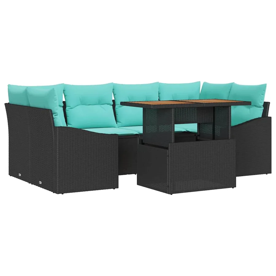 Ensemble de canapé de jardin 7 pc 6-Nombre de places - 2