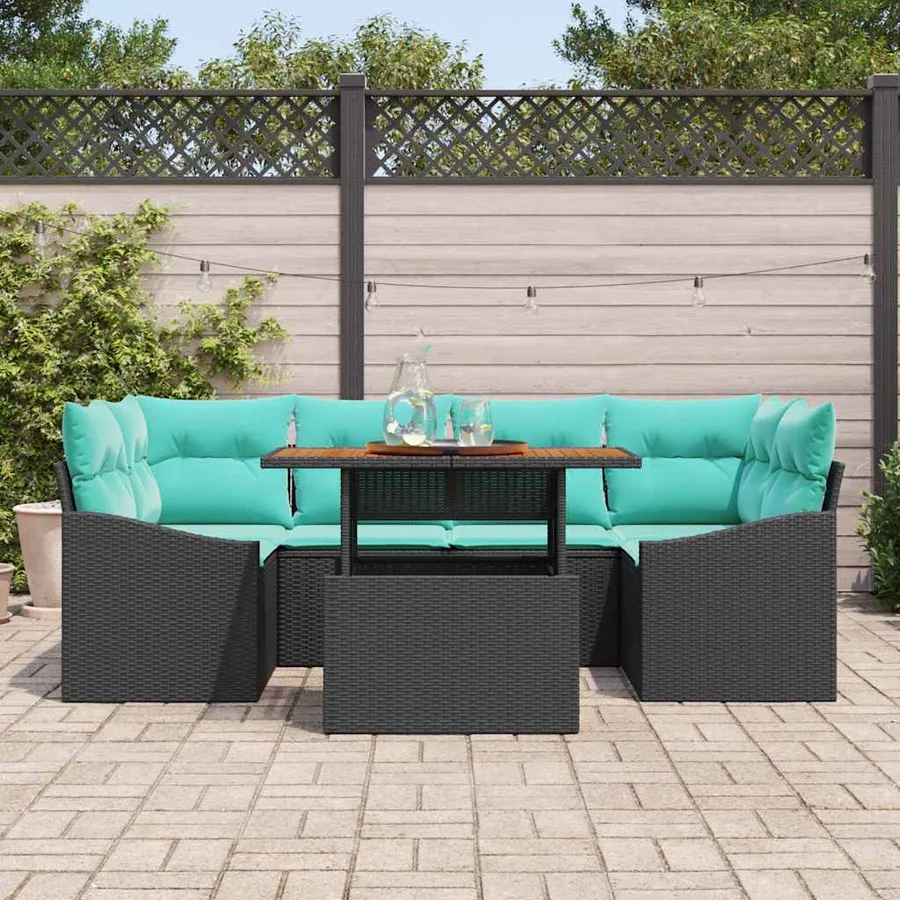 Ensemble de canapé de jardin 7 pc 6-Nombre de places - 3