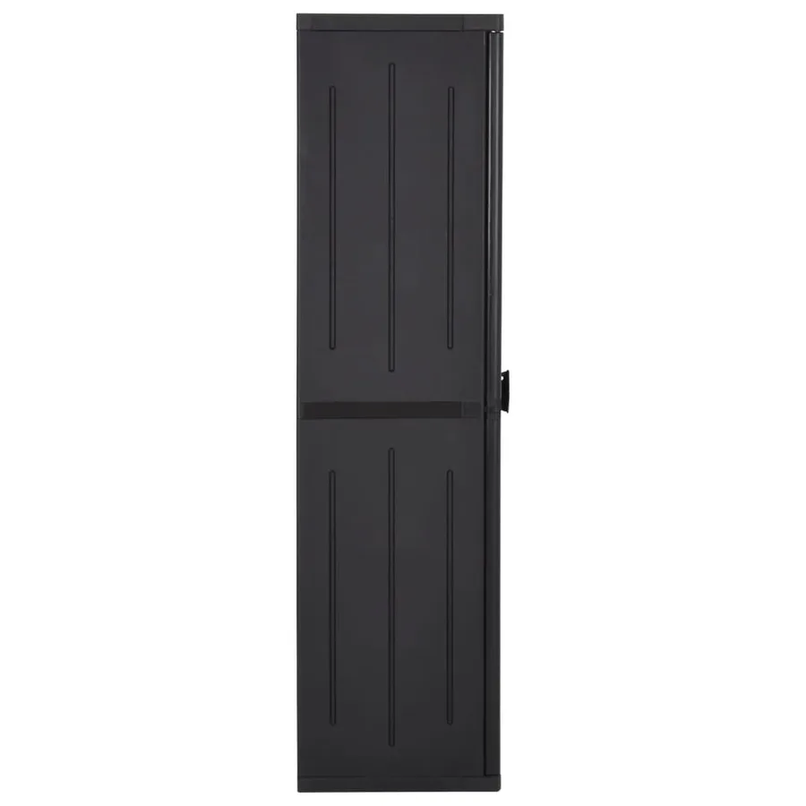 Armoire de rangement de jardin Noir 65x45x172 cm PP Rotin - 3