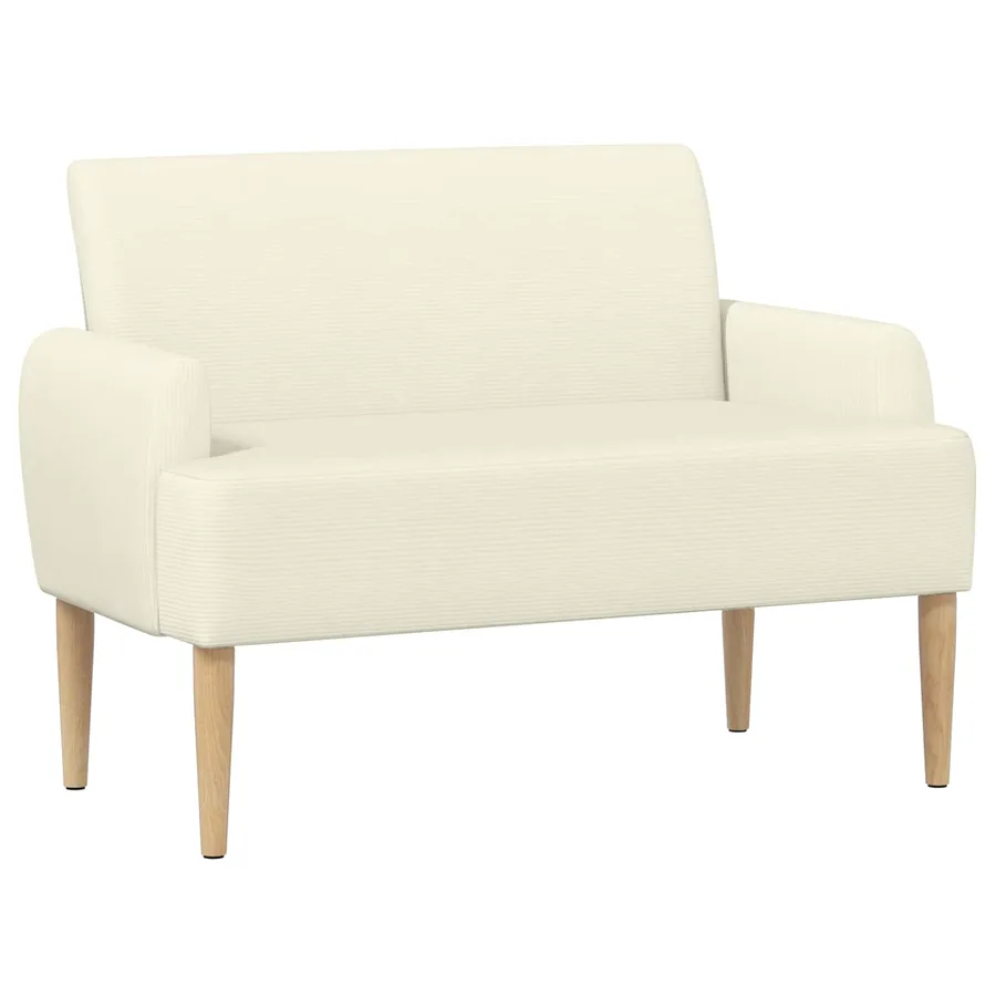 Canapé love seat avec capitonnage en boutons Crème - 2