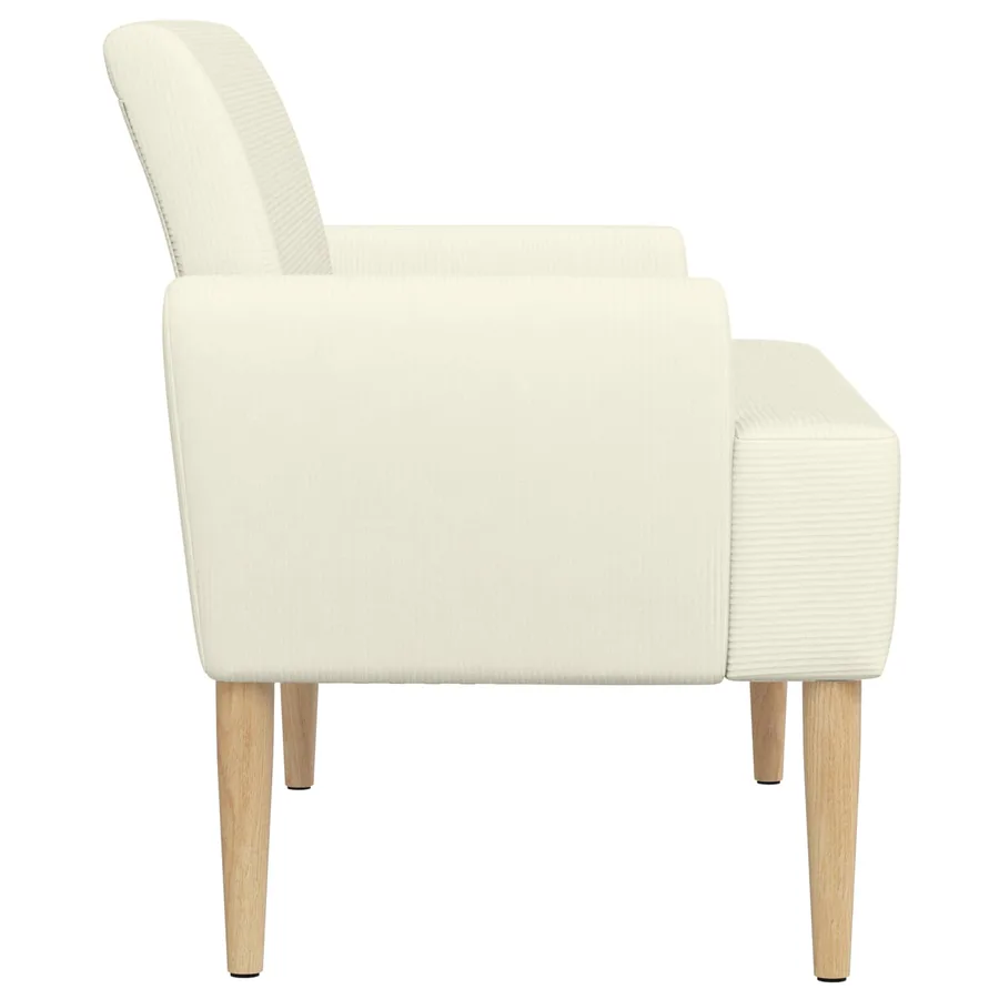 Canapé love seat avec capitonnage en boutons Crème - 4