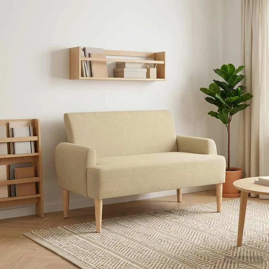 Canapé love seat avec capitonnage en boutons Gris Vert Clair