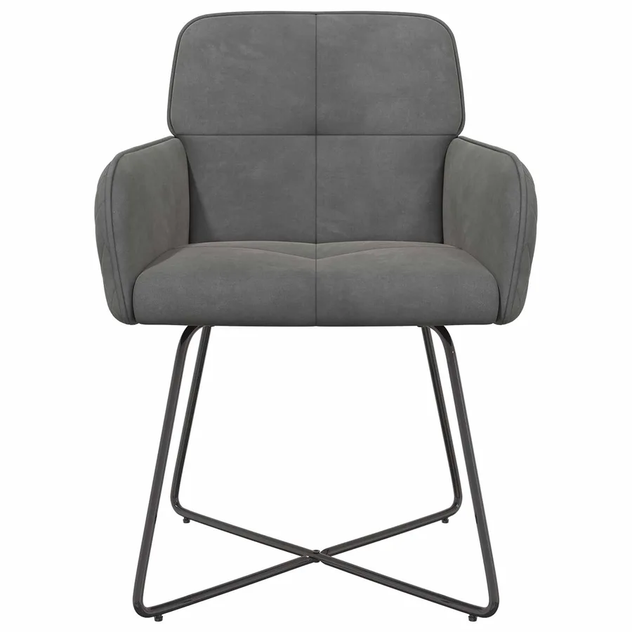 Chaises de salle à manger 2 pcs Velours Gris foncé - 3