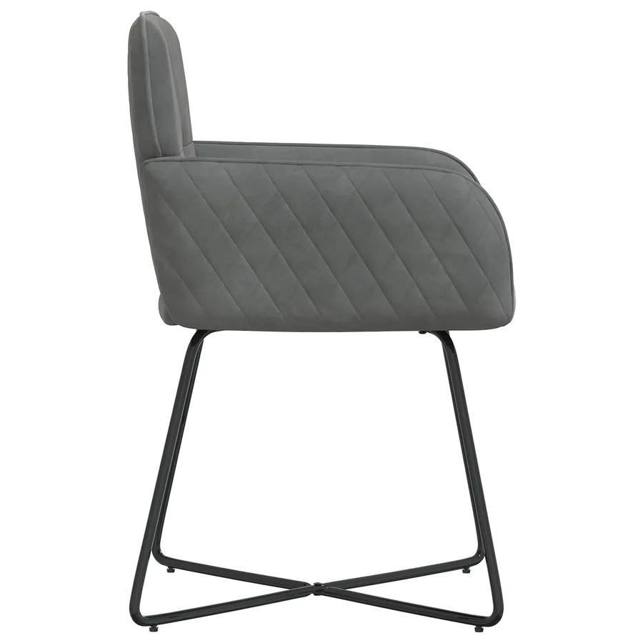 Chaises de salle à manger 2 pcs Velours Gris foncé - 4