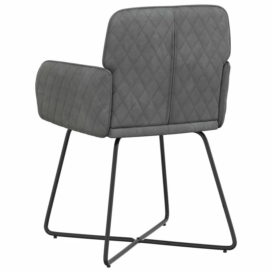 Chaises de salle à manger 6 pcs Velours Gris foncé - 5
