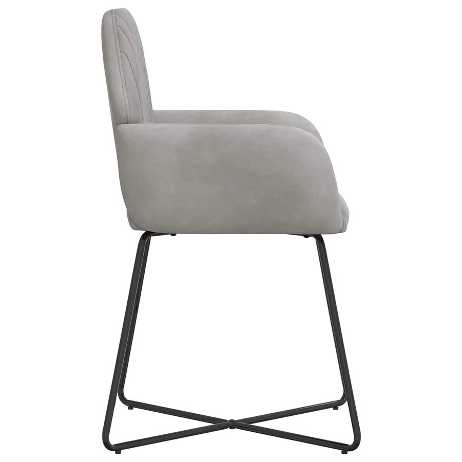 Chaises de salle à manger 2 pcs Velours Gris clair - 4