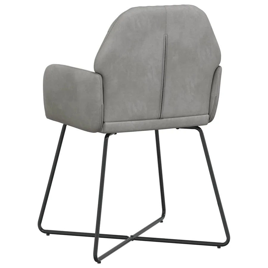Chaises de salle à manger 2 pcs Velours Gris clair - 5