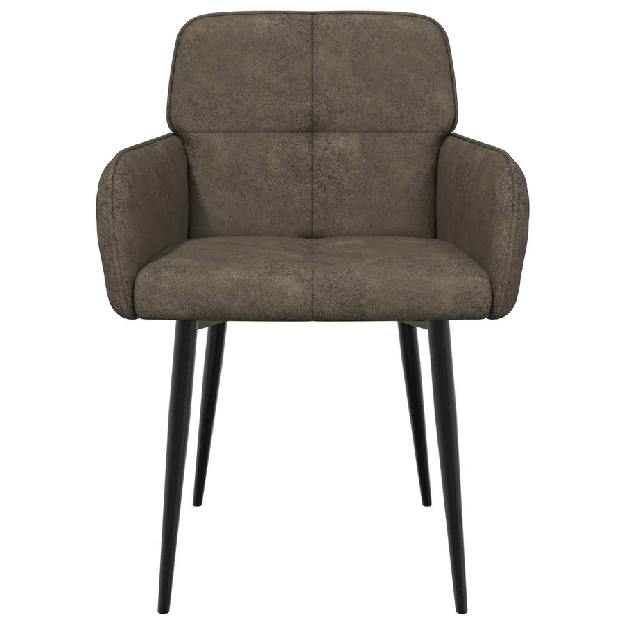 Chaises de salle à manger 2 pcs Simili daim Gris foncé - 3