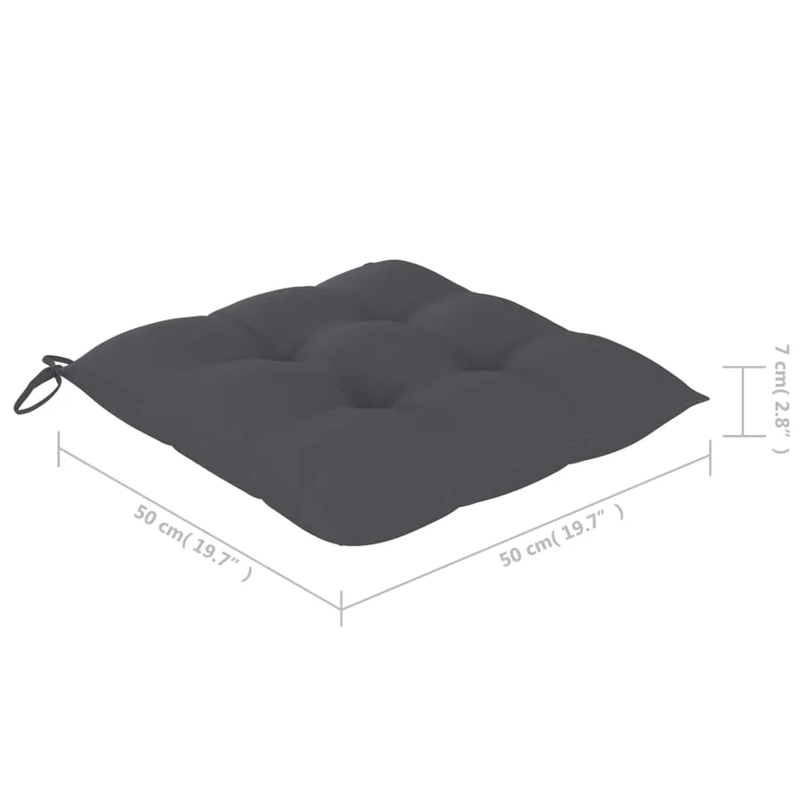 Chaises de jardin lot de 2 et coussins anthracite Bois de teck - 13