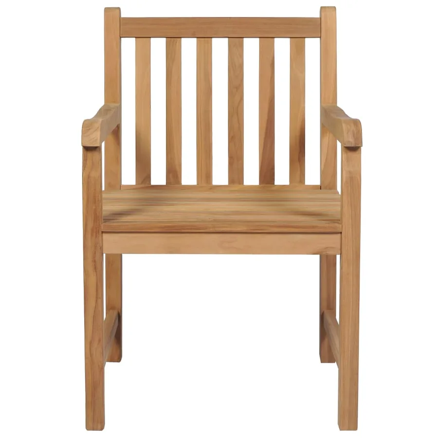 Chaises de jardin lot de 2 et coussins anthracite Bois de teck - 5