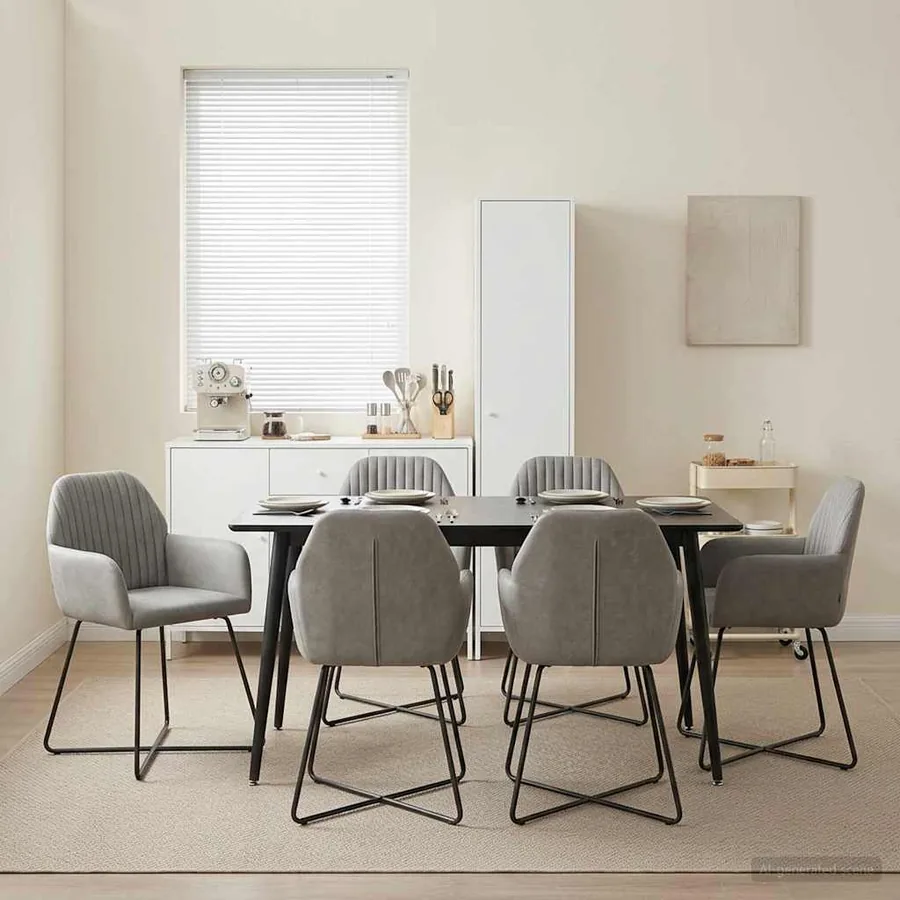 Chaises de salle à manger 4 pcs Velours Gris clair