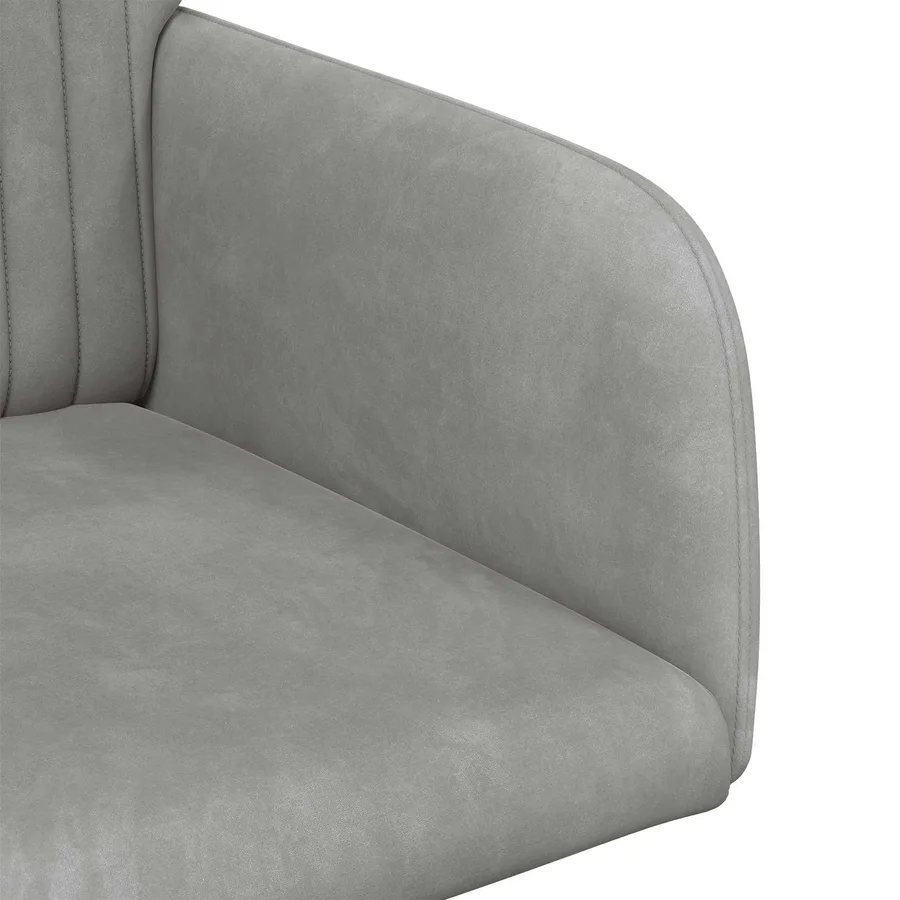 Chaises de salle à manger 4 pcs Velours Gris clair - 6