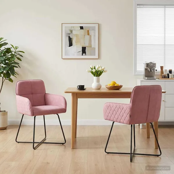 Chaises de salle à manger 2 pcs Velours Rose 59 x 56,5 x 86 cm