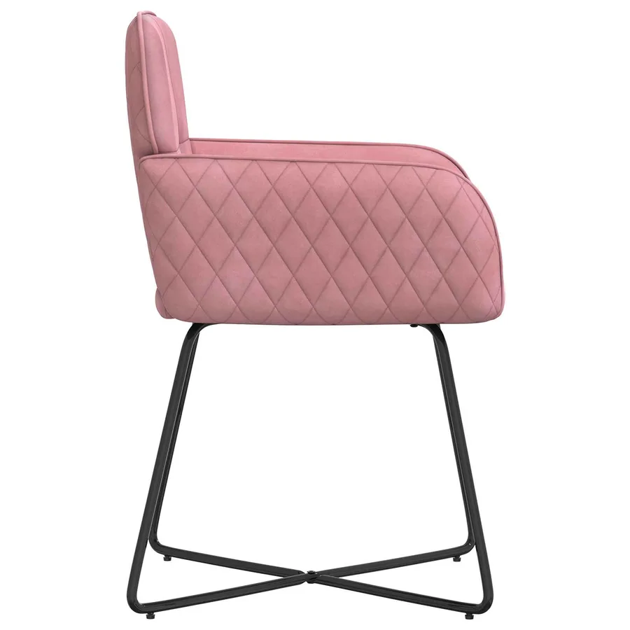 Chaises de salle à manger 2 pcs Velours Rose 59 x 56,5 x 86 cm - 4