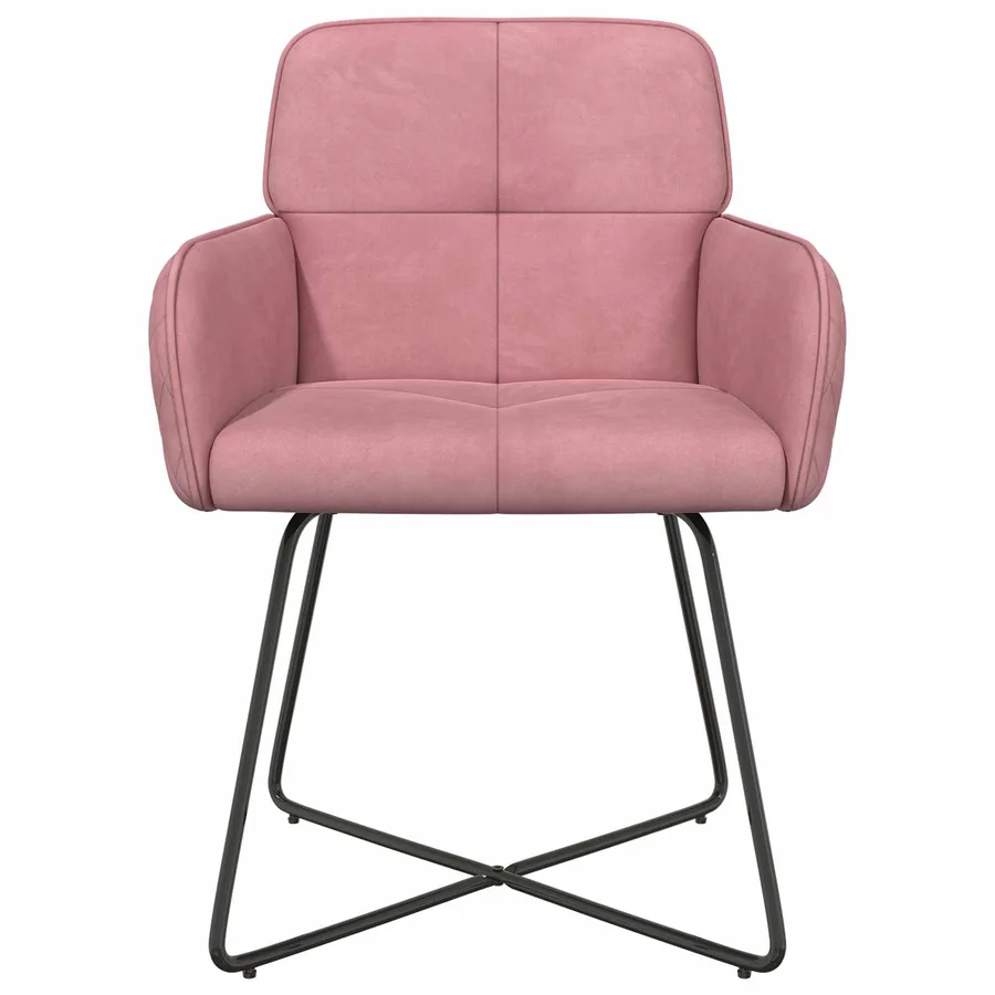 Chaises de salle à manger 6 pcs Velours Rose 59 x 56,5 x 86 cm - 3