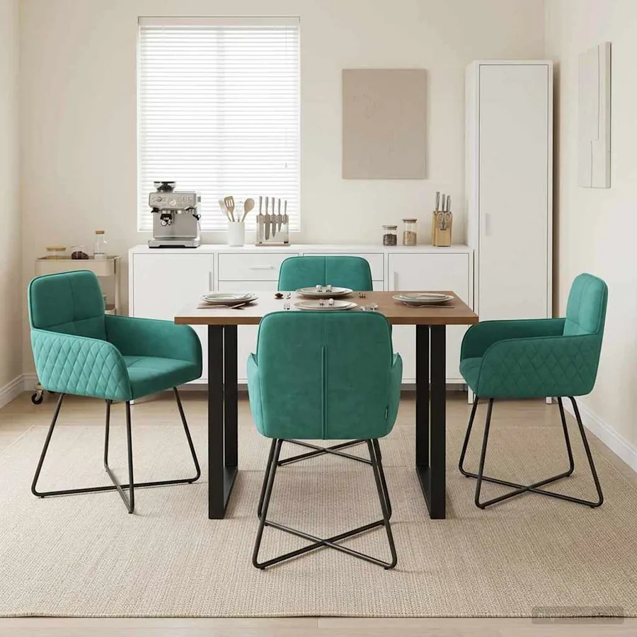 Chaises de salle à manger 4 pcs Velours Turquoise