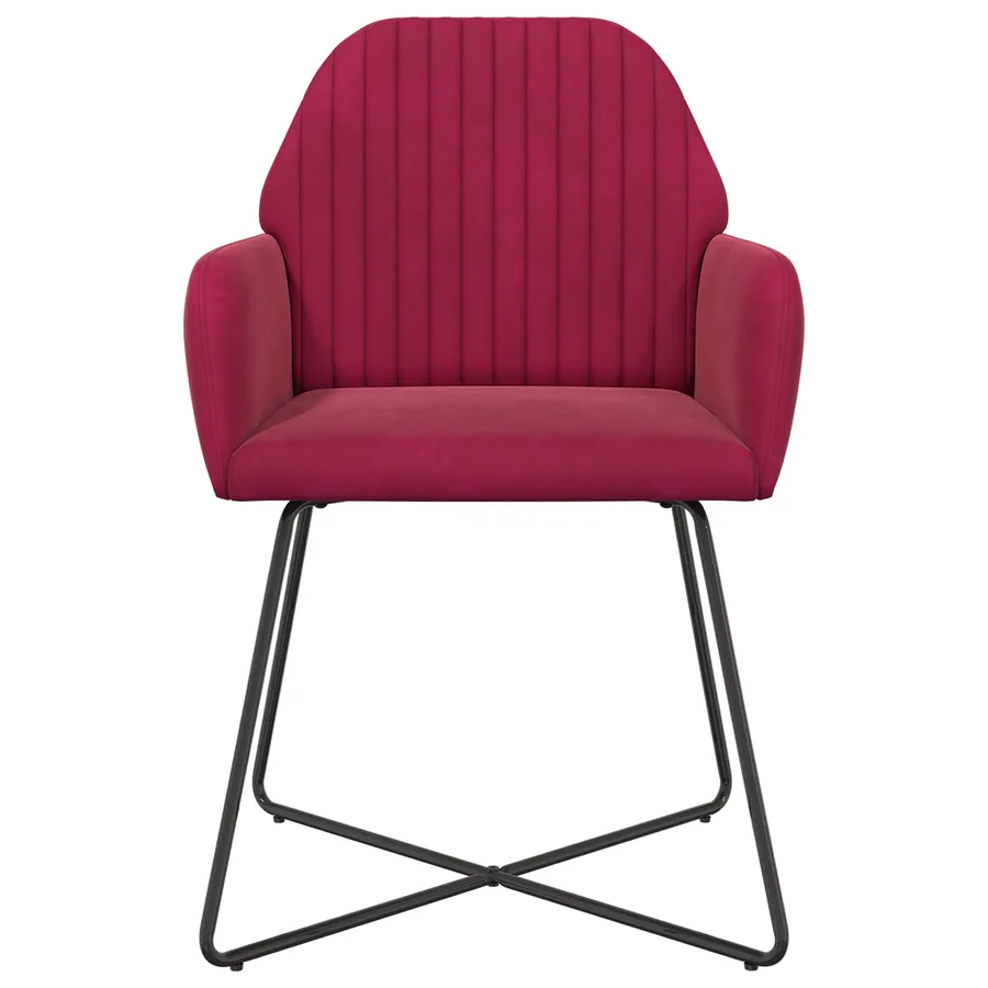 Chaises de salle à manger 2 pcs Velours Bordeaux - 3