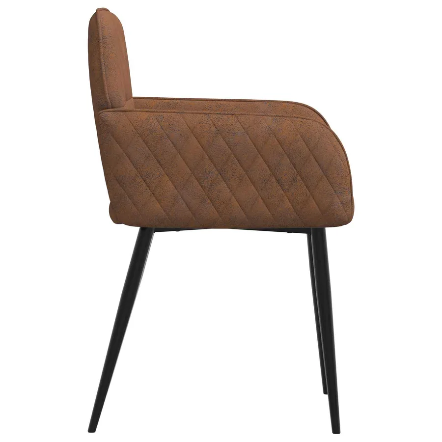 Chaises de salle à manger 4 pcs Simili daim Marron - 4