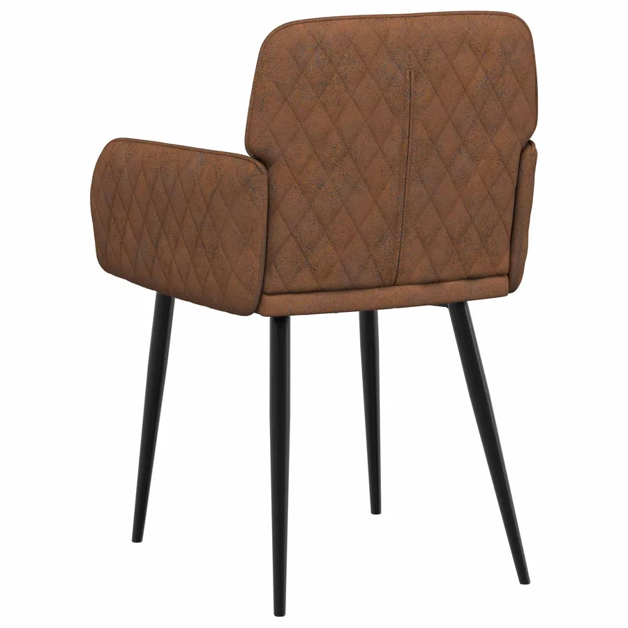 Chaises de salle à manger 4 pcs Simili daim Marron - 5