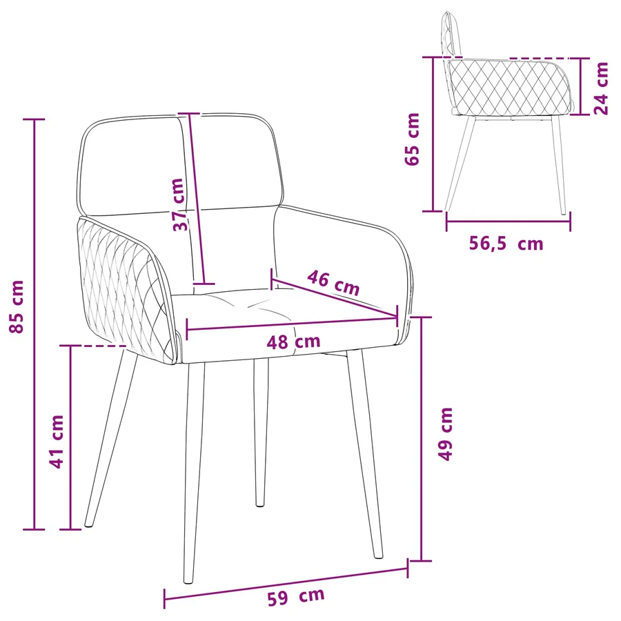 Chaises de salle à manger 4 pcs Simili daim Marron - 8
