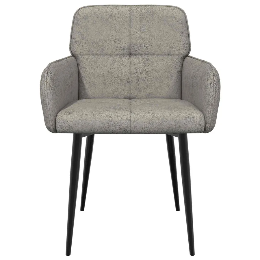 Chaises de salle à manger 6 pcs Simili daim Gris clair - 3