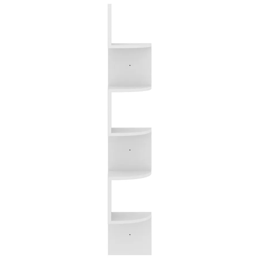 Étagère d'angle murale Blanc 19x19x123 cm Bois d'ingénierie - 4