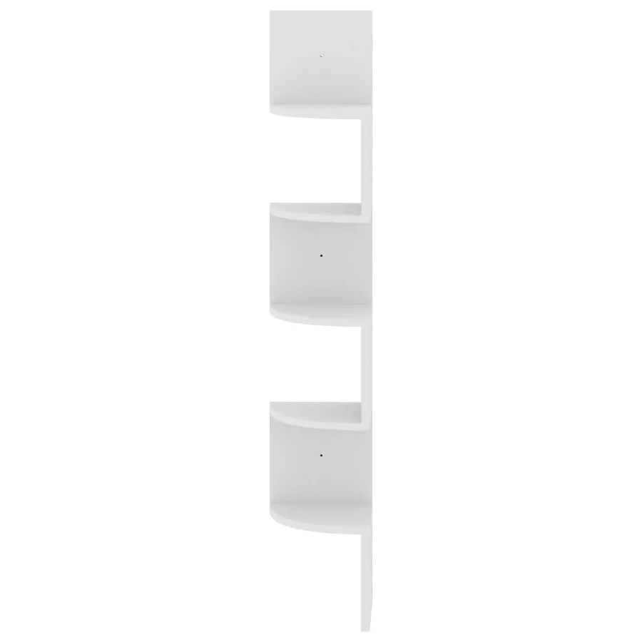 Étagère d'angle murale Blanc 19x19x123 cm Bois d'ingénierie - 5