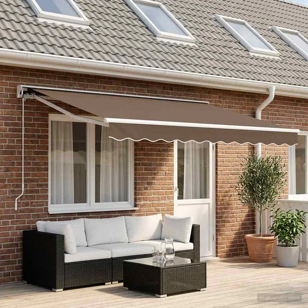 Auvent rétractable électrique Taupe 5 x 3 m