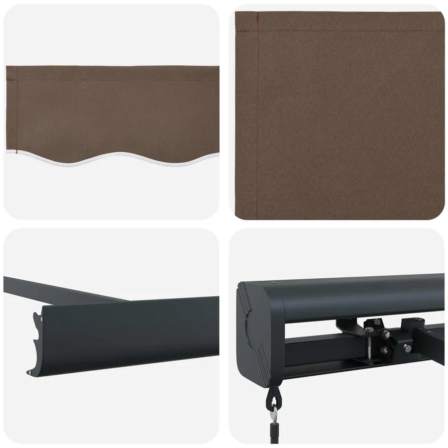 Auvent rétractable Taupe 500 × 300 cm Toile et Aluminium - 4