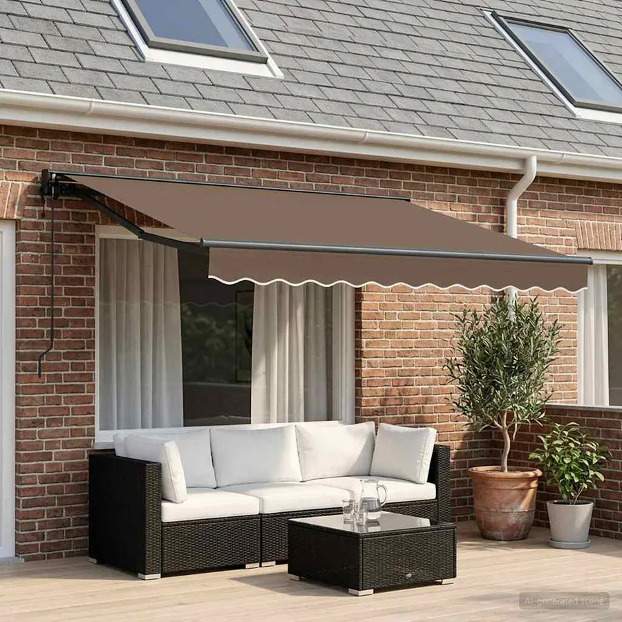 Auvent rétractable électrique Taupe 3,5 x 2 m