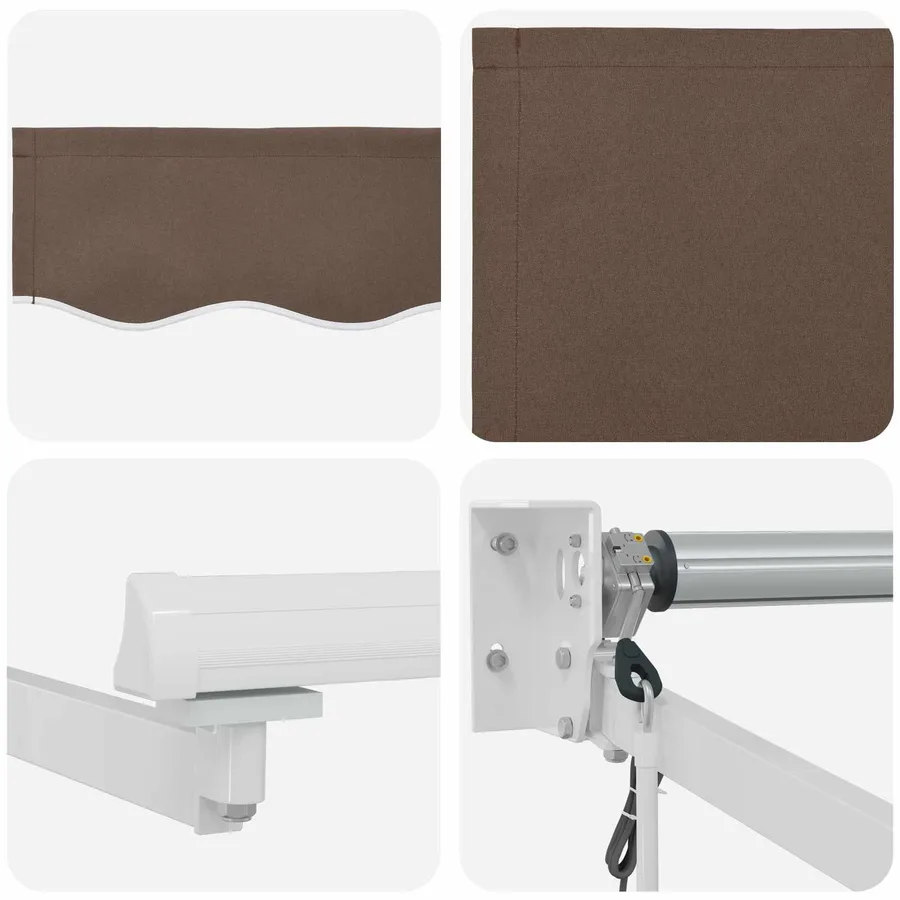 Auvent rétractable Taupe 3,5 x 2 m Polyester et métal - 4
