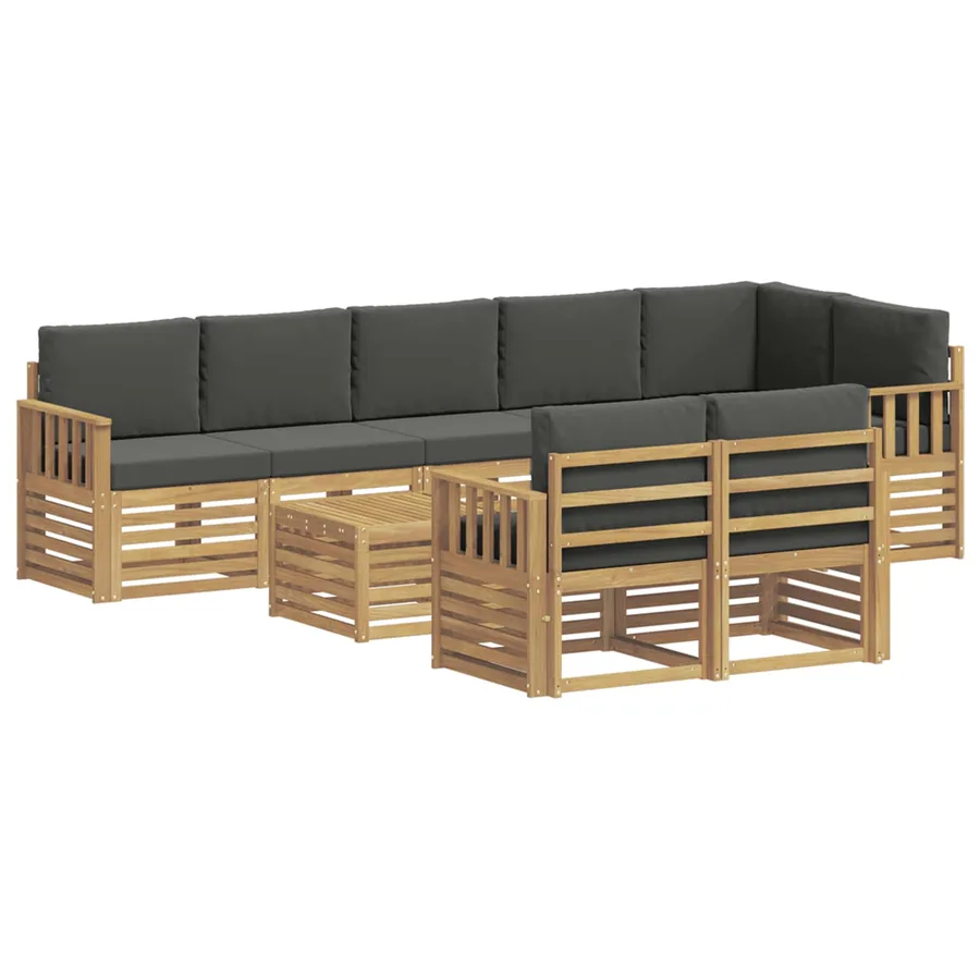Ensemble de canapés d'extérieur 8 pcs Blanc et anthracite - 2