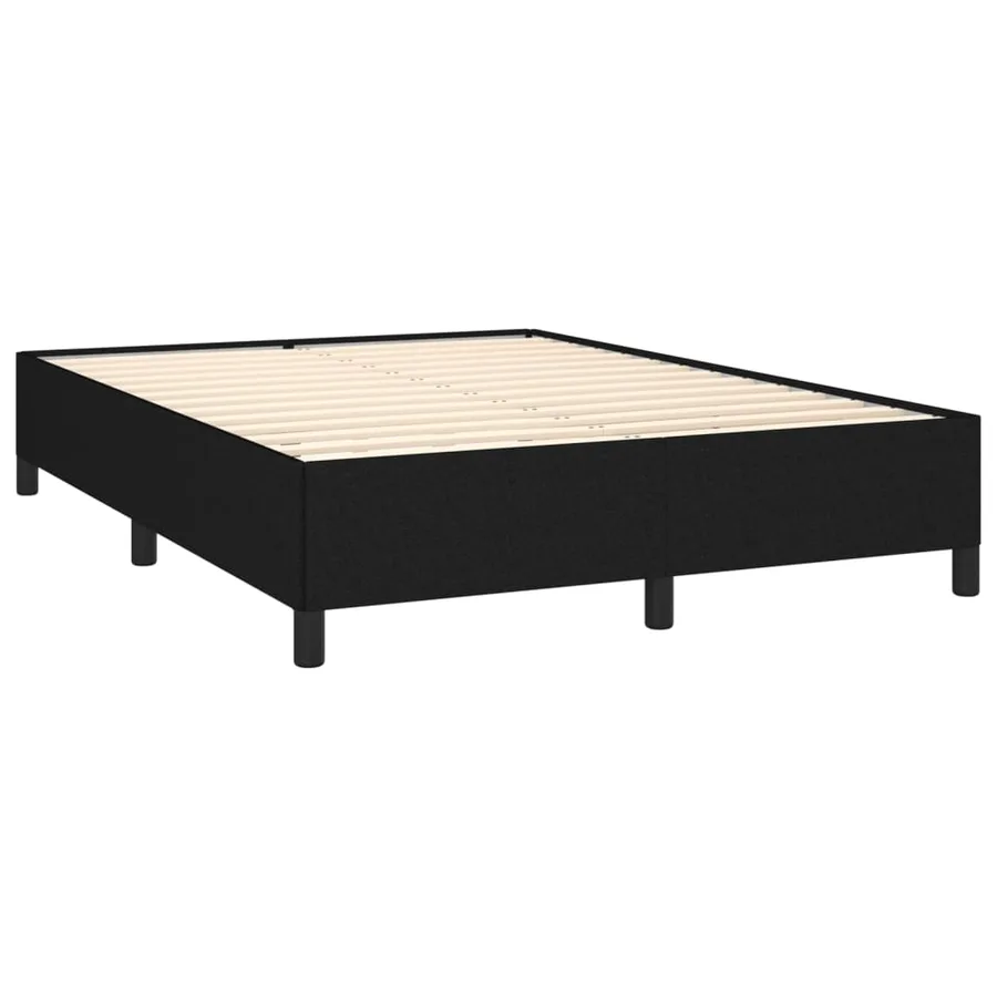 Cadre de lit sans matelas noir 140x200 cm tissu - 3