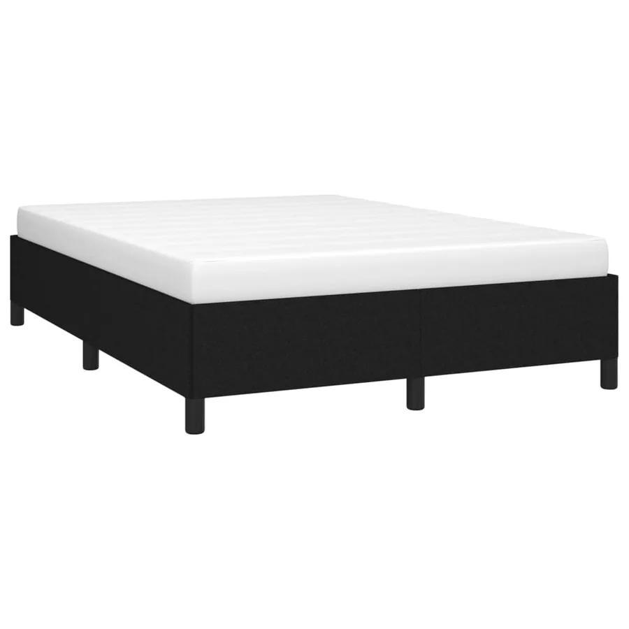 Cadre de lit sans matelas noir 140x200 cm tissu - 4