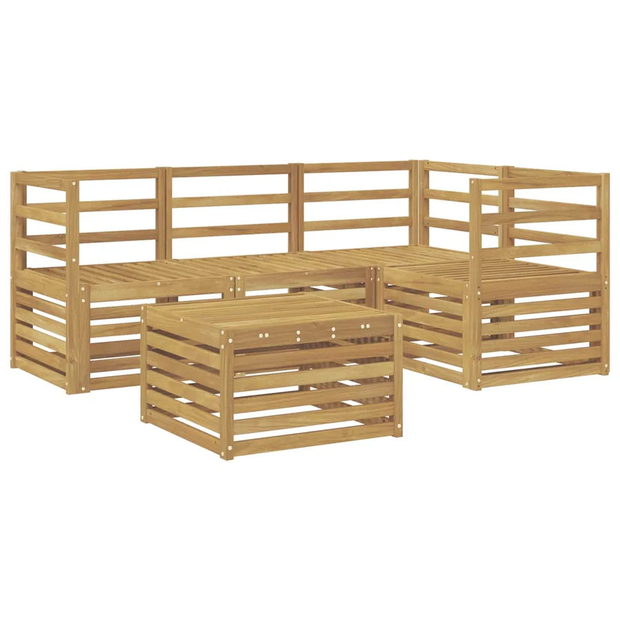 Ensemble de canapés d'extérieur 5 pcs Blanc 59 x 59 x 37 cm - 2