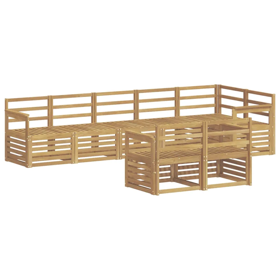Ensemble de canapés d'extérieur 8 pcs Blanc 306 x 128,5 x 73 cm - 2