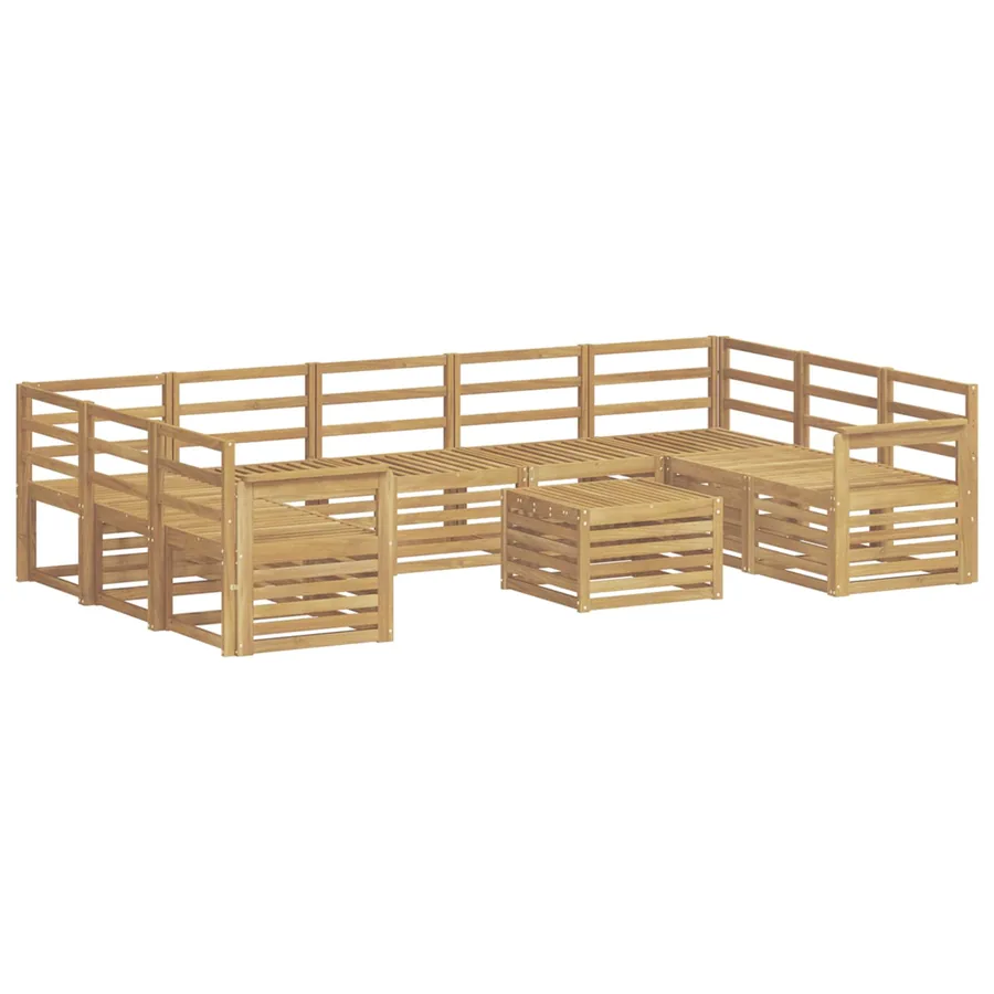 Ensemble de canapés d'extérieur 10 pcs Blanc 59 x 59 x 37 cm - 2