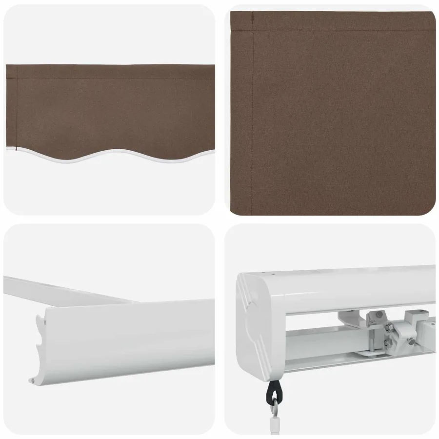 Auvent rétractable Taupe 450 × 300 cm Toile et Aluminium - 4