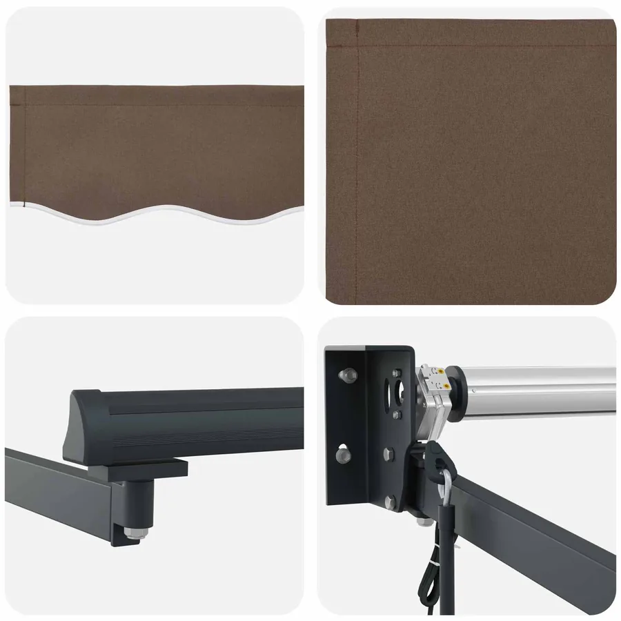 Auvent rétractable Taupe 4,5 × 3 m Polyester et métal - 4
