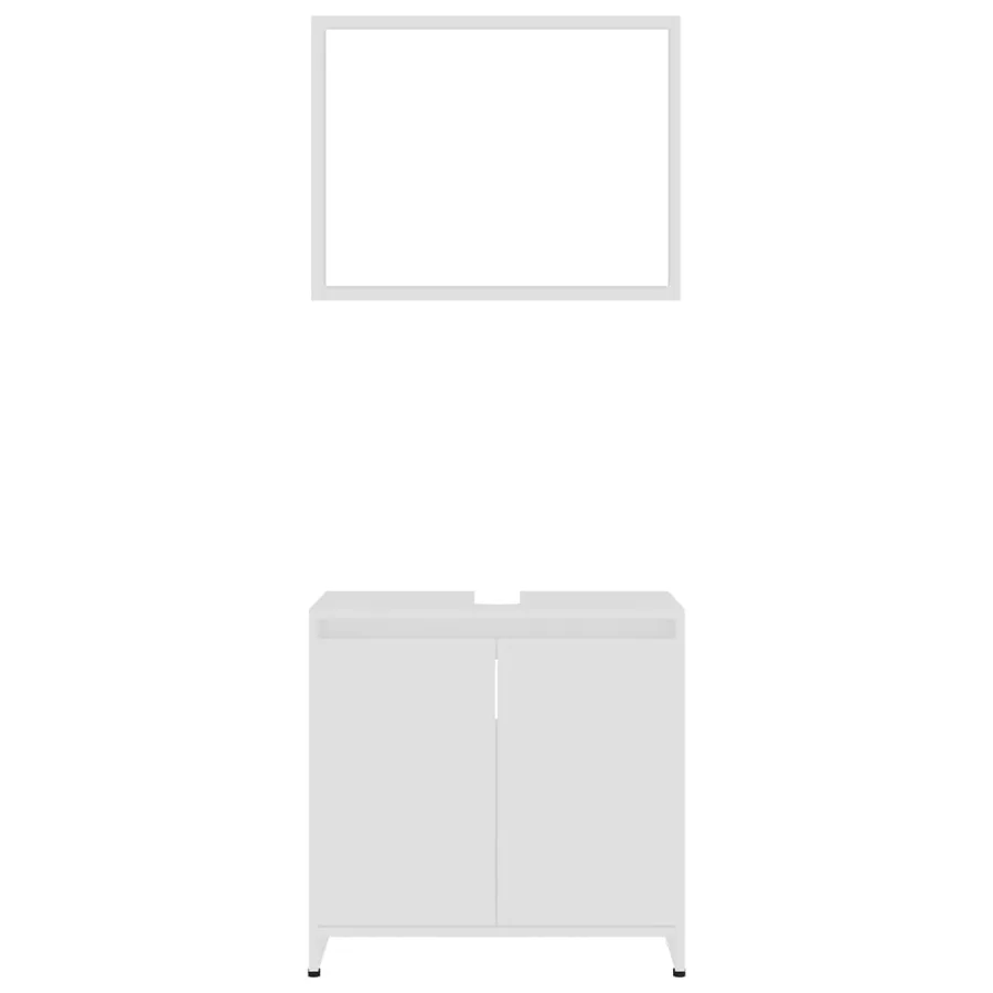 Ensemble de meubles de bain 3 pcs Blanc Bois d'ingénierie - 9