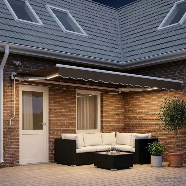 Auvent rétractable Taupe 450 × 300 cm Polyester