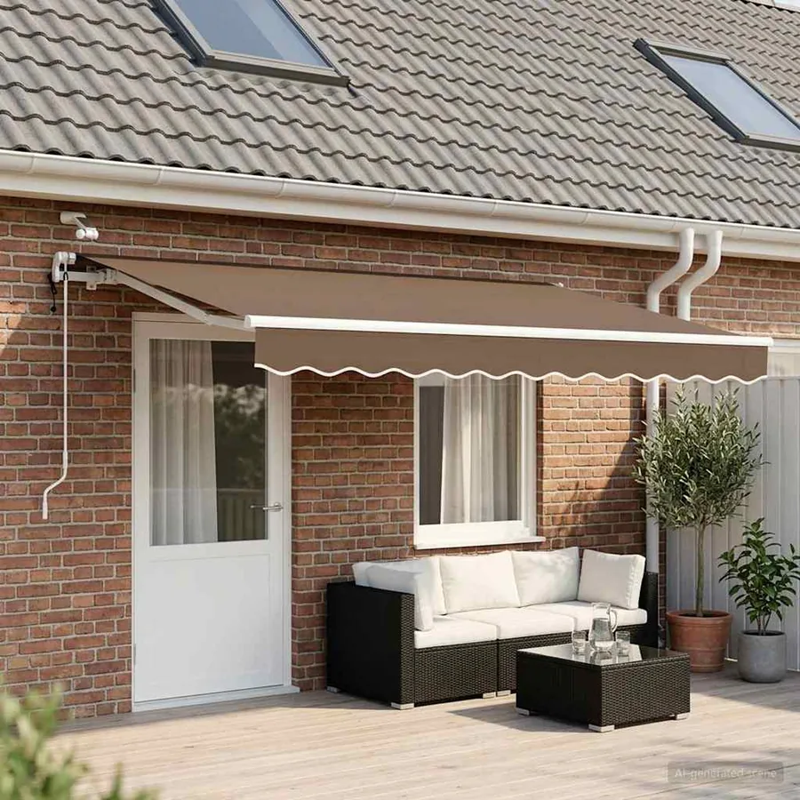 Auvent rétractable Taupe 450 × 300 cm Polyester - 3