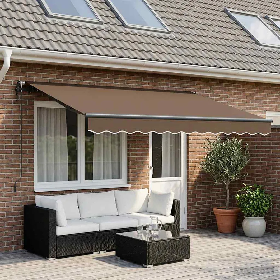 Auvent rétractable Taupe 450 × 300 cm Polyester - 3