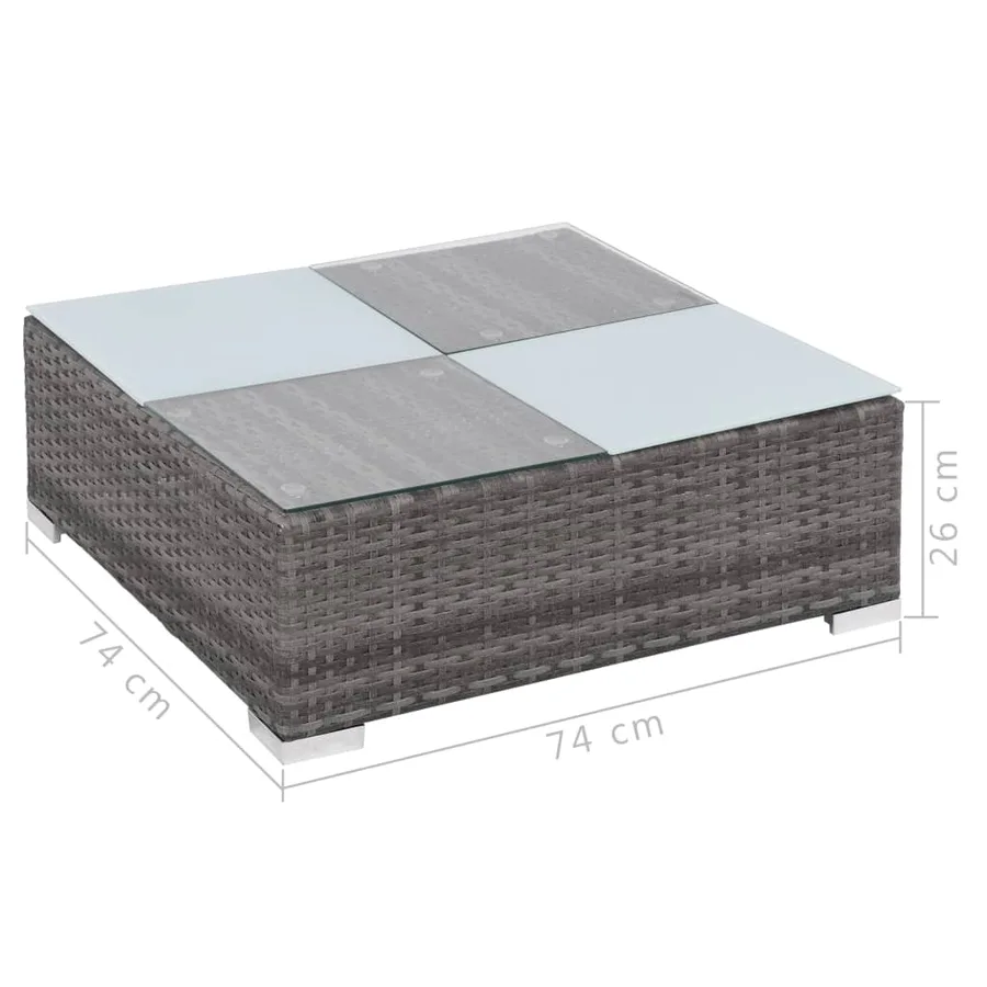 Salon de jardin 8 pcs avec coussins Résine tressée Gris - 11